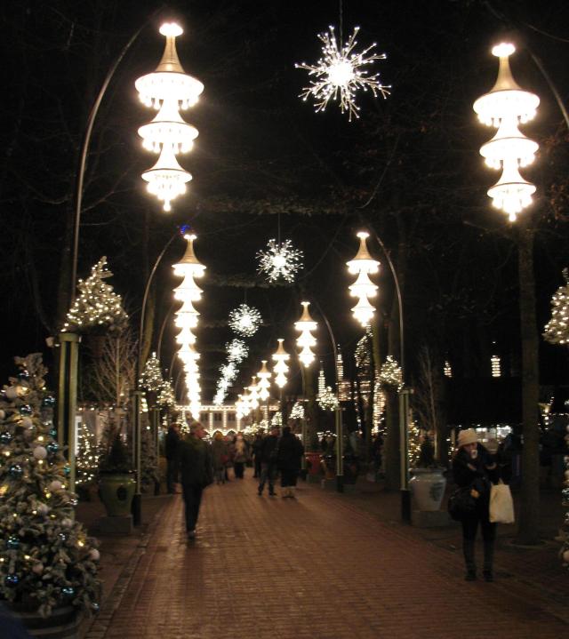 winter wonderland entrance to Copenhagen's Tivoli Gardens