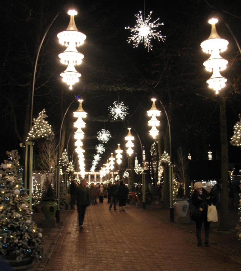 winter wonderland entrance to Copenhagen's Tivoli Gardens