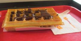 Belgian waffle with chocolate