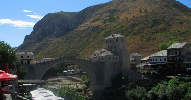 Mostar bridge seen from the north