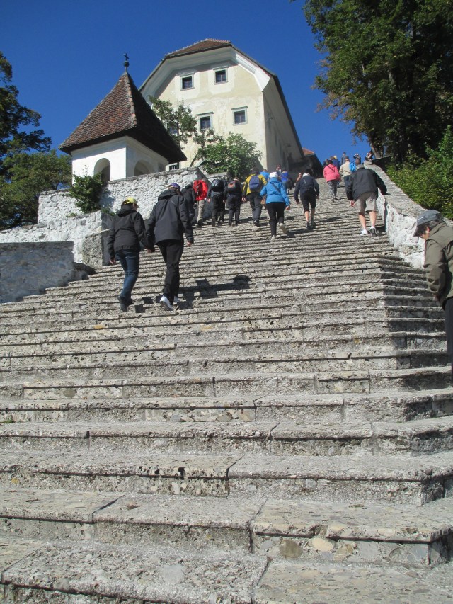 99 steps to Lake Bled church